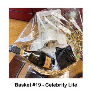 $75 Fish Bones Gift Card,		           				          	
Baldwin Gold Tea Pot Trivet, 	   		                    		          	
Baldwin Thin Candle Holder W/Globe,			      	                     
Lenox Mantle Clock,					                               	
Prosecco Sparkling Wine	