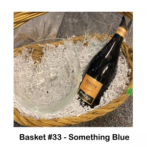 2 Crystal Glasses,
Champagne,
Oleg Something Blue Bowl
